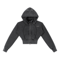 Vintage Washed Cropped Fleece Hoodie